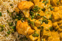 Load image into Gallery viewer, Chickpea & Sweet Potato Curry with Roasted Cauliflower (Plant-Based)