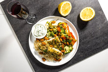 Load image into Gallery viewer, Curried Cod on Rice with Herb Yogurt (Low Carb)