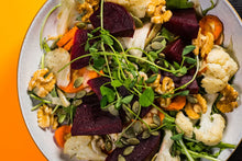 Load image into Gallery viewer, Roasted Beet & Carrot Salad with Maple Tahini Dressing (Plant-Based)