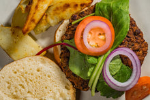 Load image into Gallery viewer, Black Bean Veggie Burger (Plant-Based)