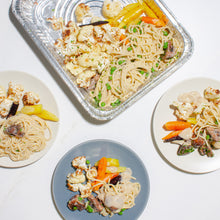 Load image into Gallery viewer, Vegan Carbonara with Roasted Vegetables (4 person &amp; 2 person size meals available)

