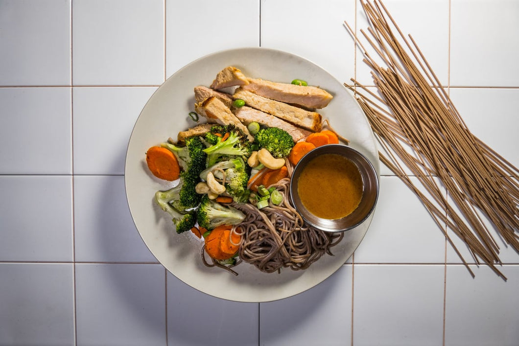 Ginger Pork with Soba Noodles (Full Nutrition)