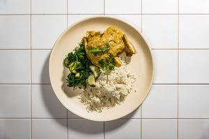 Yellow Chicken Curry with Cauliflower Rice (Keto)