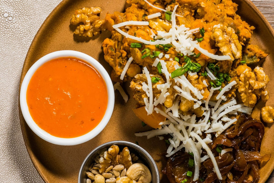 Chickpea & Caramelized Onion Scramble (Plant-Based)