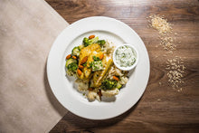 Load image into Gallery viewer, Curried Cod on Rice with Herb Yogurt (Low Carb)
