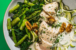 Chicken with Zoodles & White Wine Sauce (Keto)