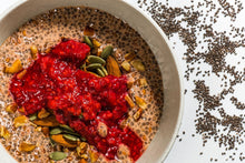 Load image into Gallery viewer, Chocolate Chia Pudding with Raspberries &amp; Pecans (Keto)
