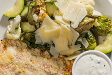 Load image into Gallery viewer, Almond Parmesan Salmon with Roasted Vegetables (Keto)
