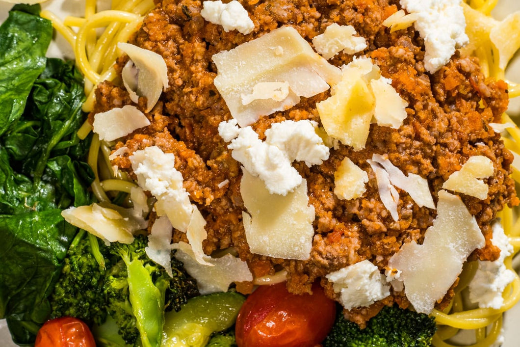 Beef & Spinach Pasta Bolognese (Full Nutrition)