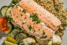 Load image into Gallery viewer, Baked Salmon, Cauliflower &amp; Pesto (Low Carb)
